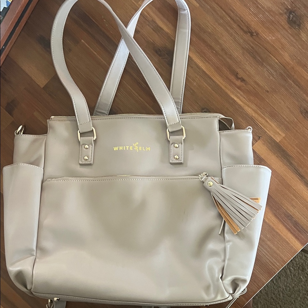 White Elm Large Taupe Tote Bag